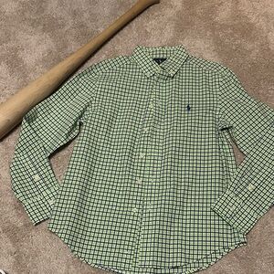 Ralph Lauren Green and Blue Plaid Button Down Shirt